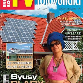 Syusy madrina dell’energia solare per la rivista Fotovoltaici&nbsp;FV